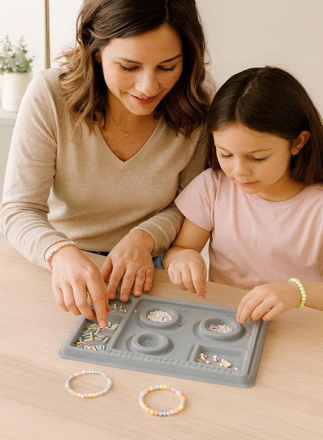 ambitieux Jewelry Beading Design Board - Grey Silicone Bead Tray with Storage Wells & Numbered Groove for Necklace & Bracelet Making (Bracelet Board) - Image 5